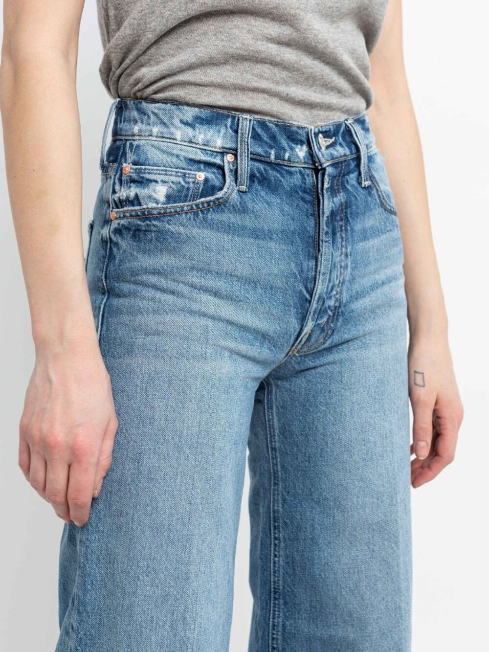 MOTHER Denim Tomcat Roller Shorty Jeans in Take Me Higher
